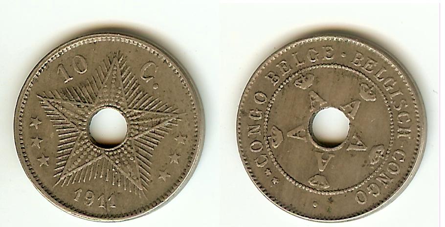 Congo Belge 10 Centimes 1911 TTB+